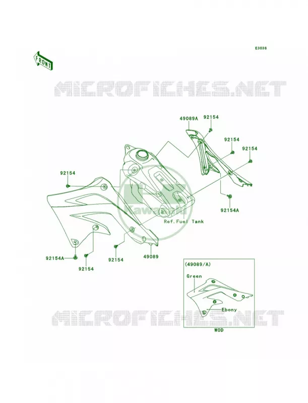 Engine Shrouds Kawasaki MOTOS 450 2012 KX450F  KX450FCF