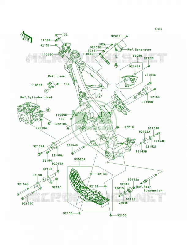 Frame Fittings Kawasaki MOTOS 450 2012 KX450F  KX450FCF