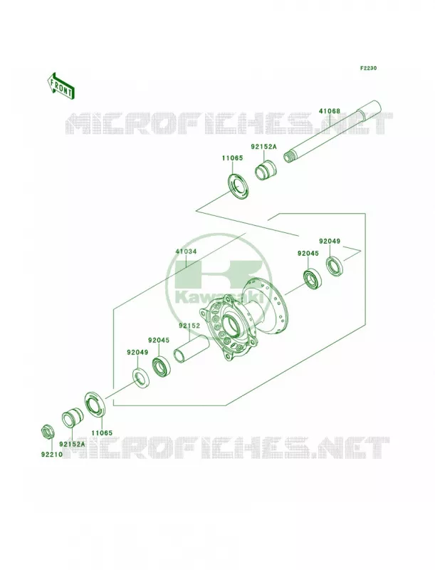 Front Hub Kawasaki MOTOS 450 2012 KX450F  KX450FCF