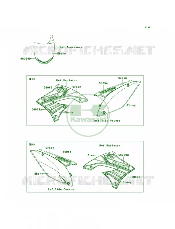 Decals Kawasaki MOTOS 250 2012 KX250F  KX250YCF