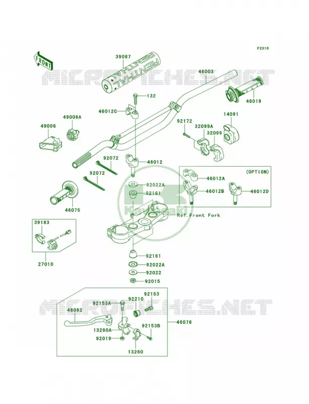 Handlebar Kawasaki MOTOS 250 2012 KX250F  KX250YCF
