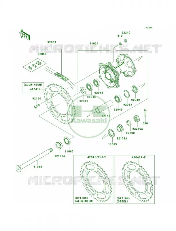 Rear Hub Kawasaki MOTOS 250 2012 KX250F  KX250YCF