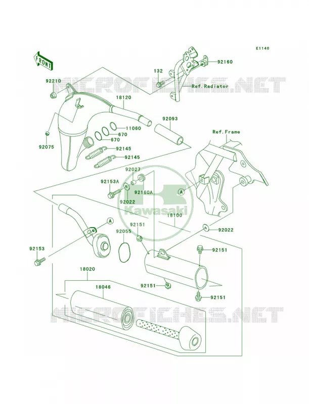 Mufflers Kawasaki MOTOS 100 2012 KX100  KX100DCF