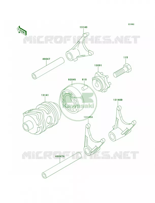 Gear Change DrumShift Forks Kawasaki MOTOS 85 2012 KX85  KX85ACF