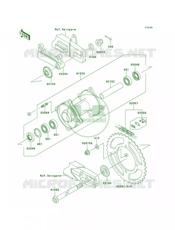 Rear Hub Kawasaki MOTOS 85 2012 KX85  KX85ACF