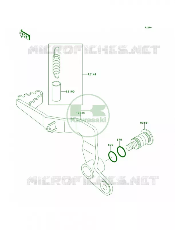 Brake Pedal Kawasaki MOTOS 65 2012 KX65   KX65ACF