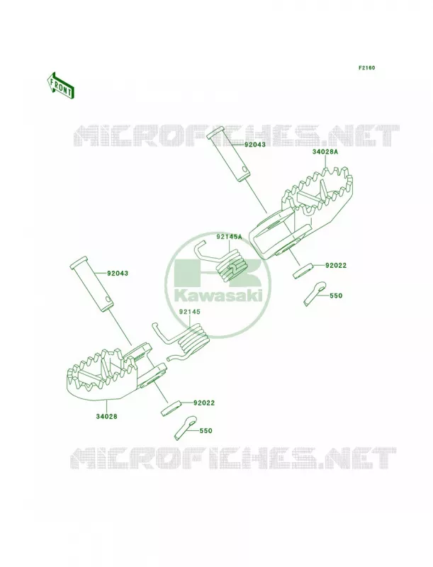 Footrests Kawasaki MOTOS 65 2012 KX65   KX65ACF