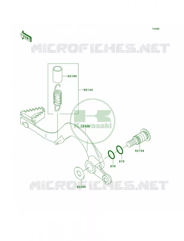 Brake Pedal Kawasaki MOTOS 450 2011 KX450F  KX450EBF
