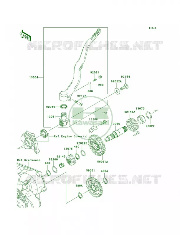 Kickstarter Mechanism Kawasaki MOTOS 450 2011 KX450F  KX450EBF