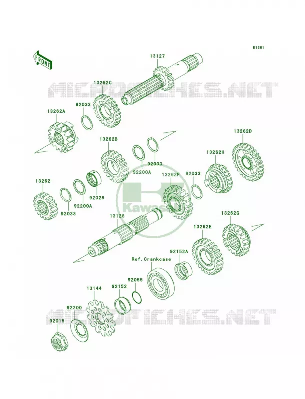 Transmission Kawasaki MOTOS 450 2011 KX450F  KX450EBF