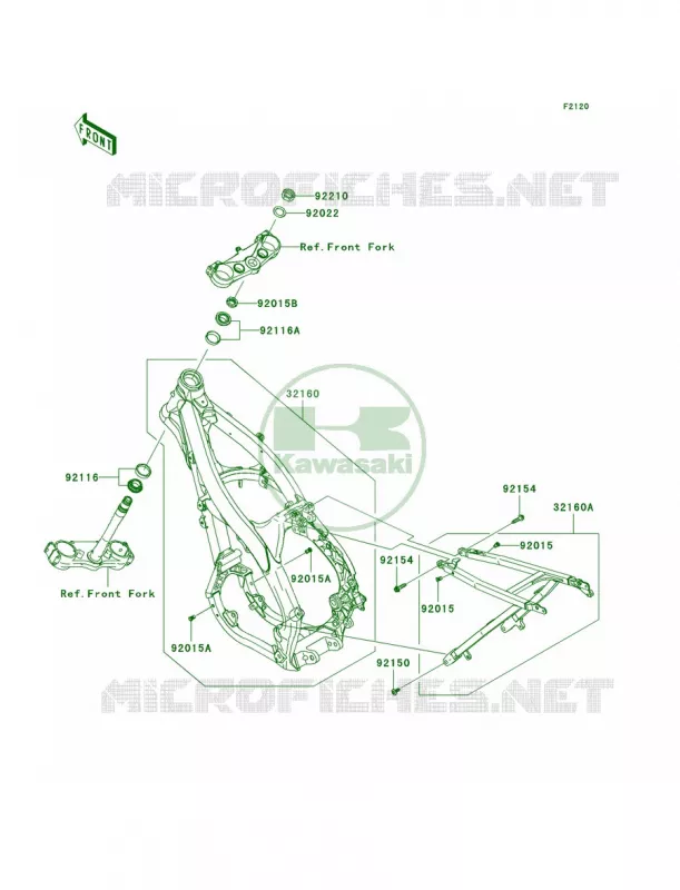 Frame Kawasaki MOTOS 250 2011 KX250F  KX250YBF