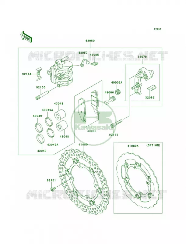 Front Brake Kawasaki MOTOS 250 2011 KX250F  KX250YBF