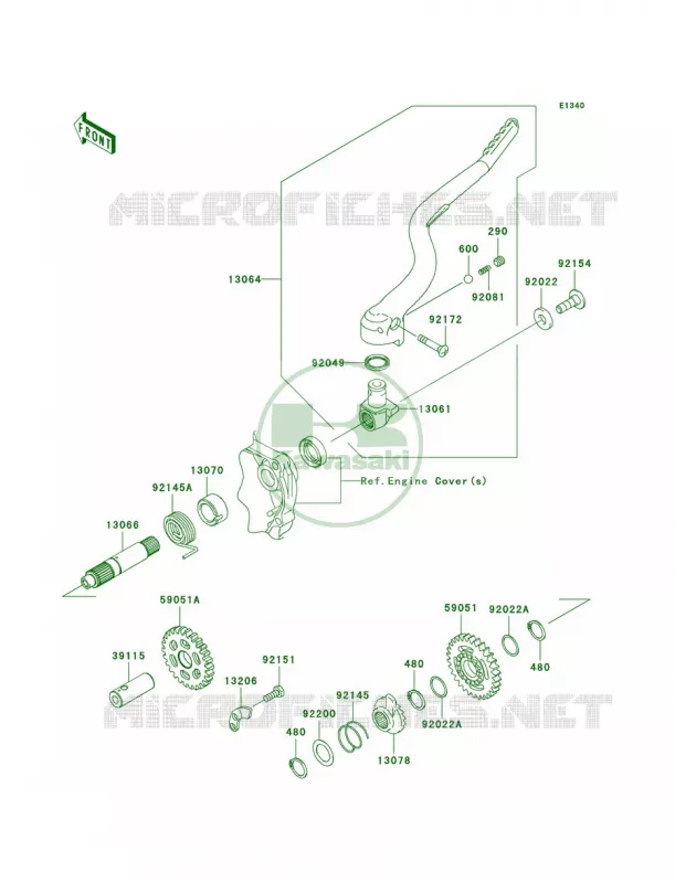 Kickstarter Mechanism Kawasaki MOTOS 250 2011 KX250F  KX250YBF