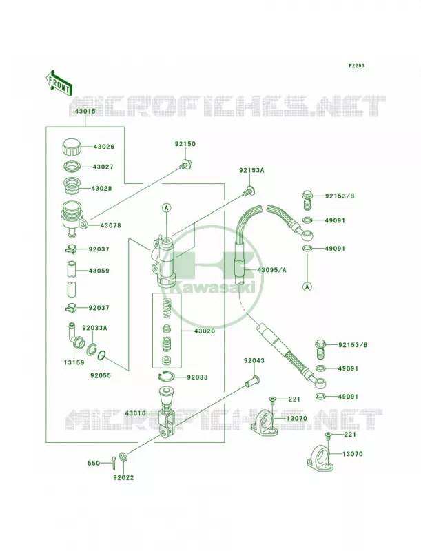 Rear Master Cylinder Kawasaki MOTOS 85 2011 KX85  KX85ABF