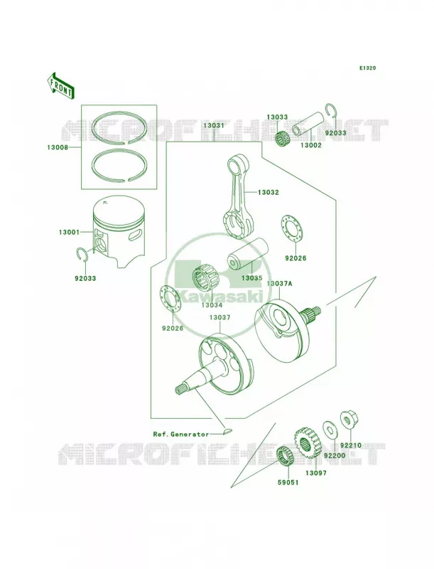 CrankshaftPistons Kawasaki MOTOS 100 2011 KX100  KX100DBF
