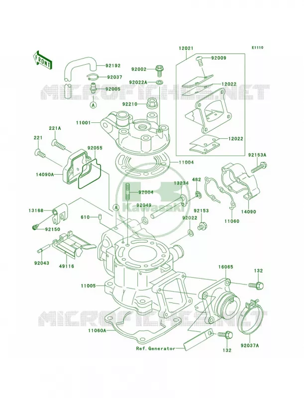 Cylinder HeadCylinder Kawasaki MOTOS 100 2011 KX100  KX100DBF