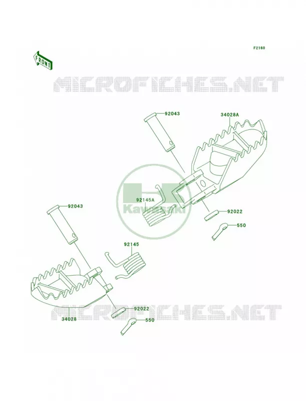Footrests Kawasaki MOTOS 100 2011 KX100  KX100DBF