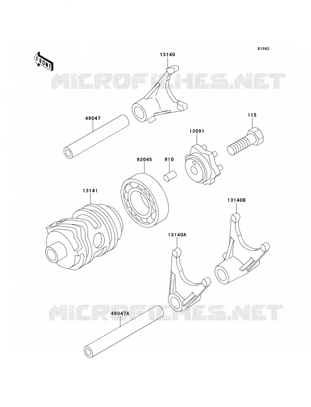 Gear Change DrumShift Forks Kawasaki MOTOS 100 2011 KX100  KX100DBF