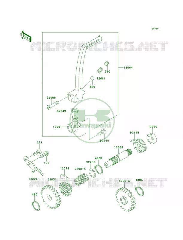Kickstarter Mechanism Kawasaki MOTOS 65 2011 KX65   KX65ABF