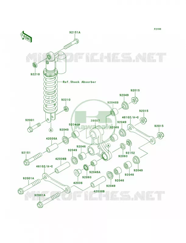 Rear Suspension Kawasaki MOTOS 65 2011 KX65   KX65ABF