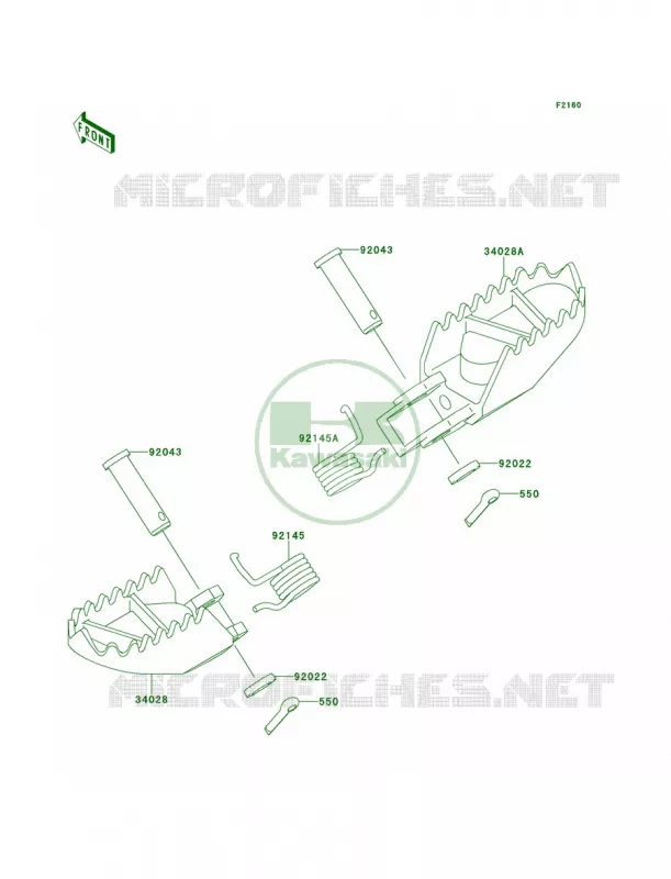 Footrests Kawasaki MOTOS 85 2010 KX85  KX85AAF