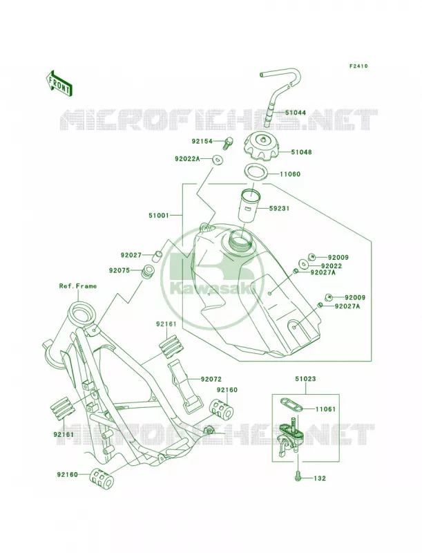 Fuel Tank Kawasaki MOTOS 85 2010 KX85  KX85AAF