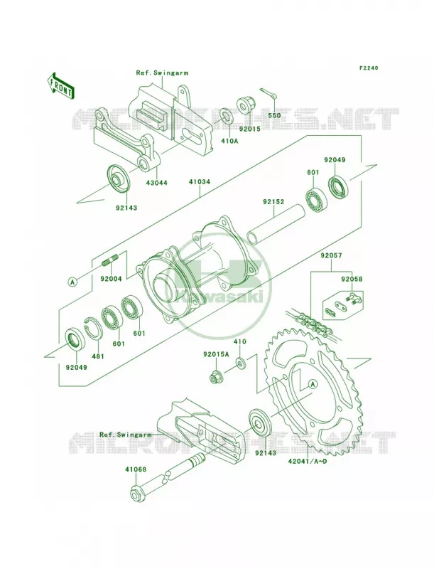 Rear Hub Kawasaki MOTOS 85 2010 KX85  KX85AAF