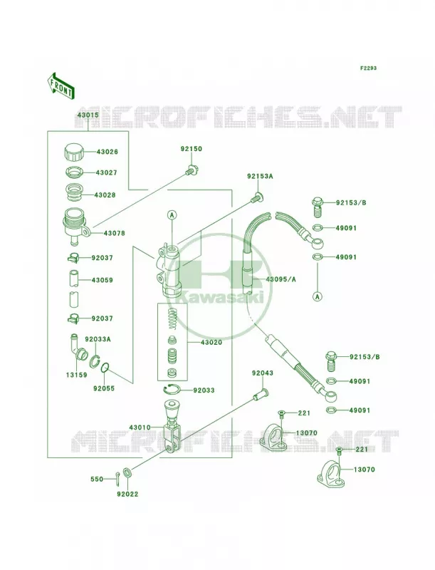 Rear Master Cylinder Kawasaki MOTOS 85 2010 KX85  KX85AAF