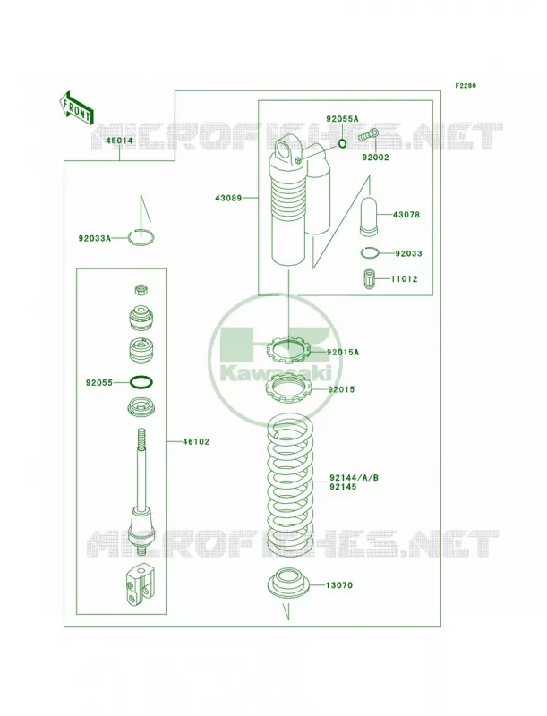 Shock Absorbers Kawasaki MOTOS 85 2010 KX85  KX85AAF