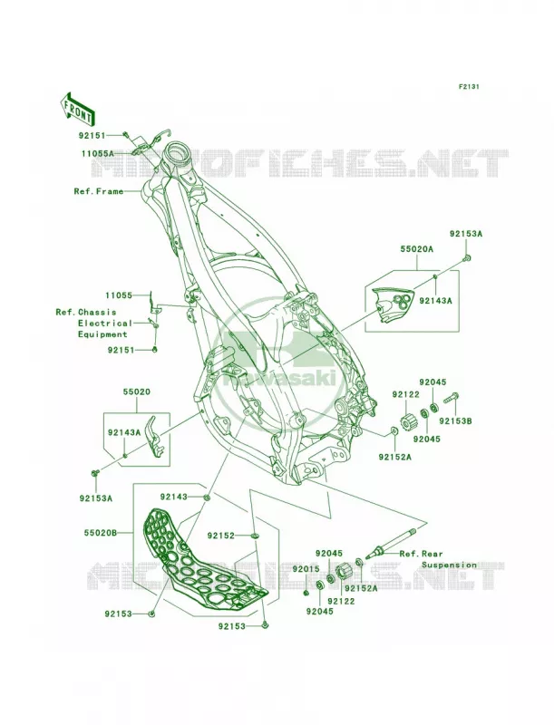 Frame Fittings Kawasaki MOTOS 250 2010 KX250F  KX250XAFB