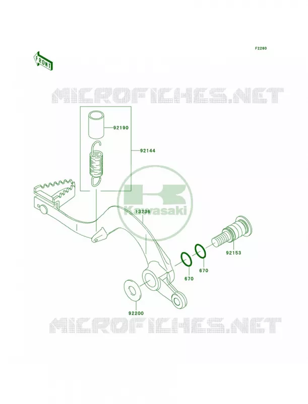 Brake Pedal Kawasaki MOTOS 450 2010 KX450F  KX450EAF
