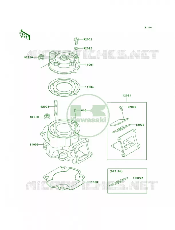 Cylinder HeadCylinder Kawasaki MOTOS 65 2009 KX65   KX65A9F
