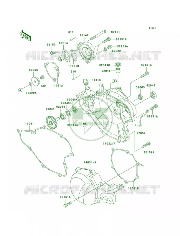 Engine Covers Kawasaki MOTOS 65 2009 KX65   KX65A9F