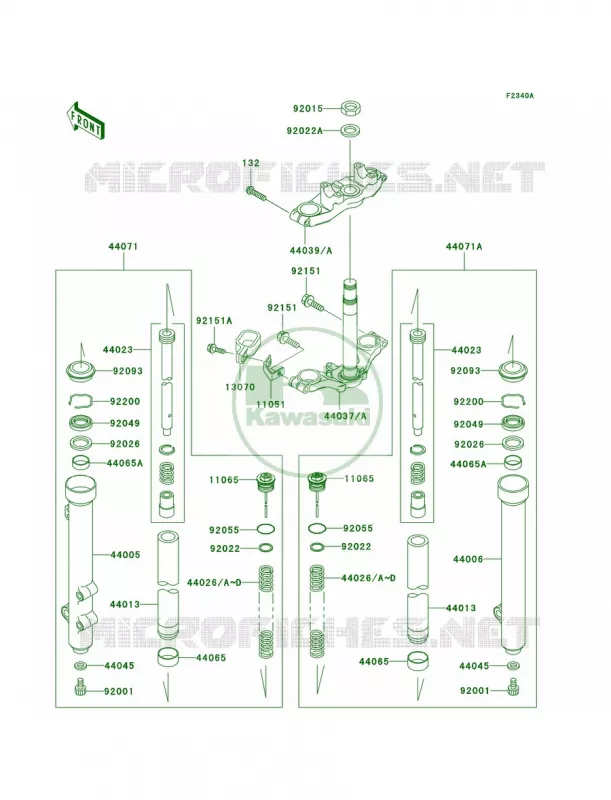 Front ForkA7F-A9FA Kawasaki MOTOS 65 2009 KX65   KX65A9F