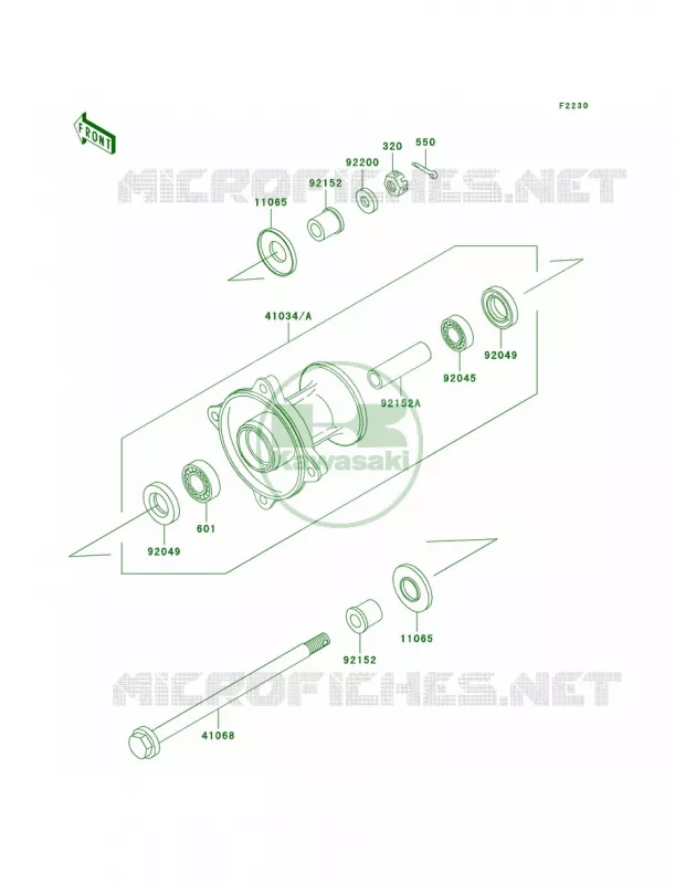 Front Hub Kawasaki MOTOS 65 2009 KX65   KX65A9F