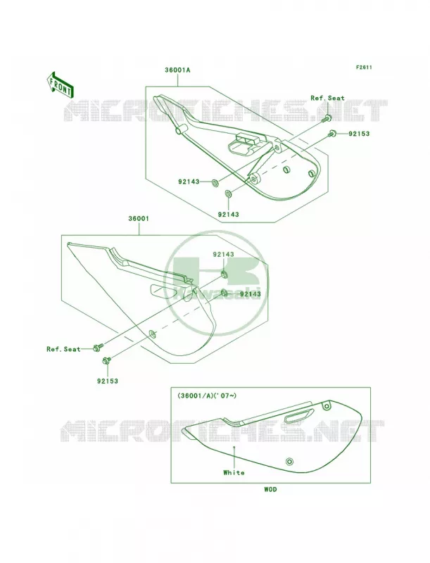 Side Covers Kawasaki MOTOS 65 2009 KX65   KX65A9F