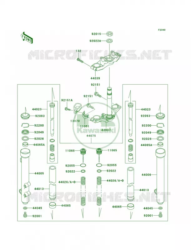 Front ForkA6F Kawasaki MOTOS 65 2009 KX65 Monster Energy  KX65A9FA