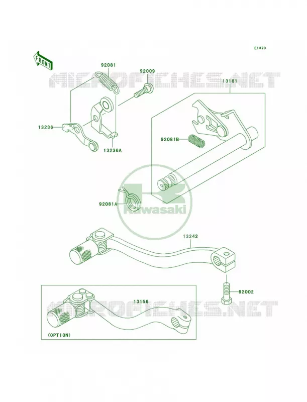 Gear Change Mechanism Kawasaki MOTOS 65 2009 KX65 Monster Energy  KX65A9FA