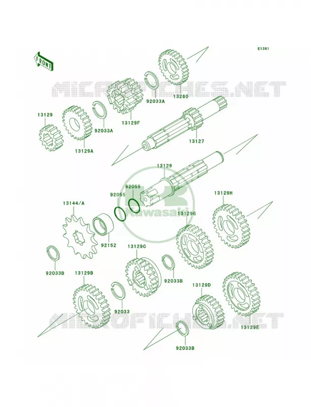 Transmission Kawasaki MOTOS 65 2009 KX65 Monster Energy  KX65A9FA
