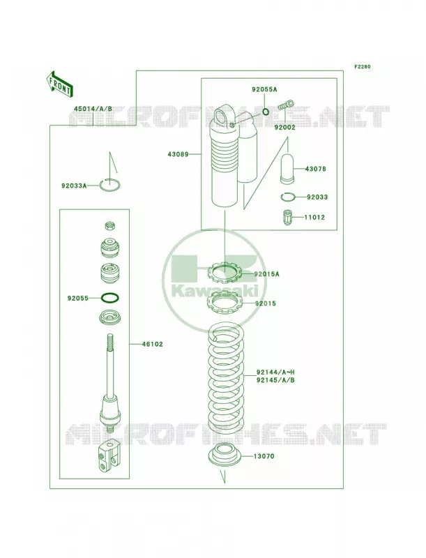 Shock Absorbers Kawasaki MOTOS 100 2009 KX100 Monster Energy  KX100D9FA