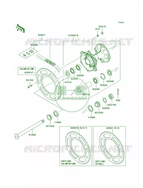 Rear Hub Kawasaki MOTOS 250 2009 KX250F  KX250W9F