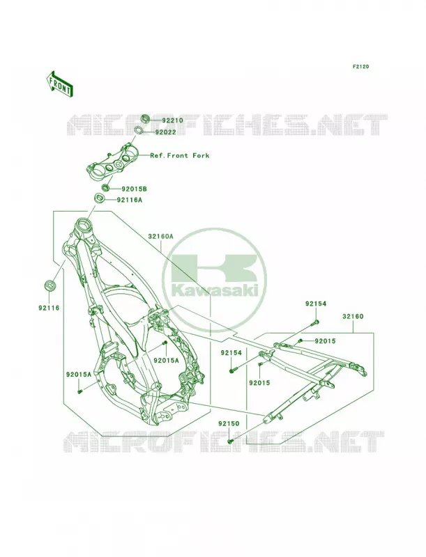 Frame Kawasaki MOTOS 250 2009 KX250F Monster Energy  KX250W9FA