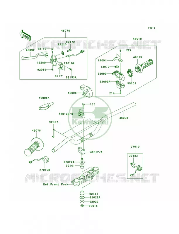 HandlebarB8F-BAF Kawasaki MOTOS 140 2009 KLX140L  KLX140B9F