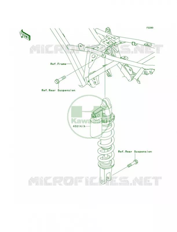 Shock Absorbers Kawasaki MOTOS 140 2009 KLX140L  KLX140B9F
