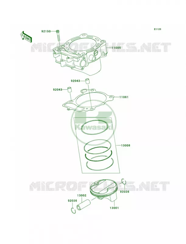 CylinderPistons Kawasaki MOTOS 450 2009 KX450F  KX450E9F
