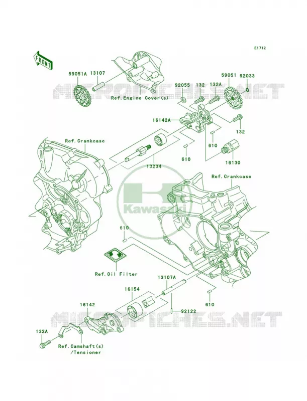 Oil Pump Kawasaki MOTOS 450 2009 KX450F Monster Energy  KX450E9FA
