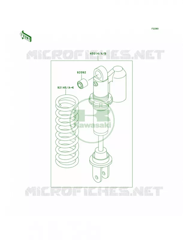 Shock Absorbers Kawasaki MOTOS 65 2008 KX65   KX65A8F