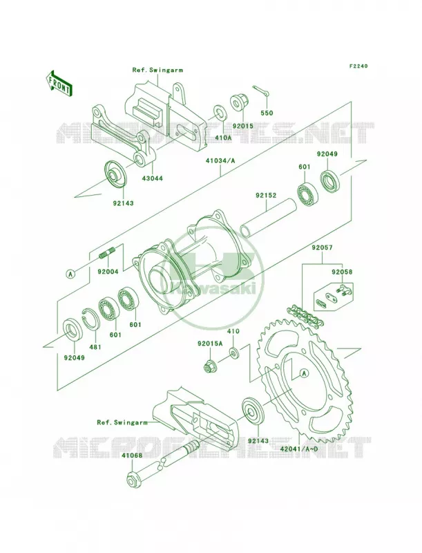 Rear Hub Kawasaki MOTOS 85 2008 KX85  KX85A8F
