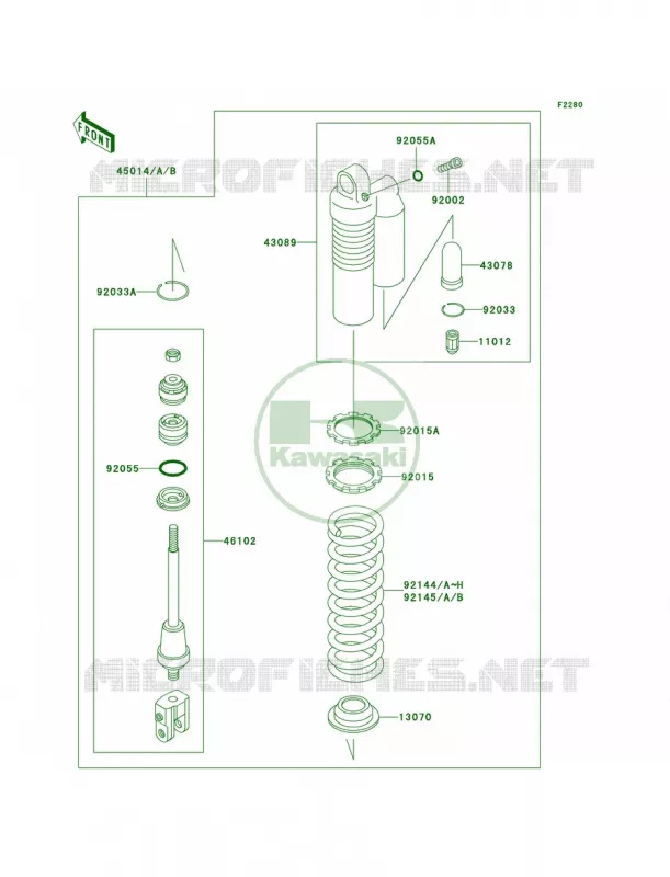 Shock Absorbers Kawasaki MOTOS 100 2008 KX100  KX100D8F