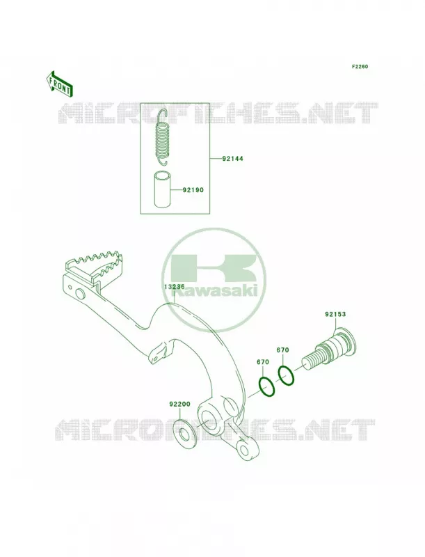 Brake Pedal Kawasaki MOTOS 250 2008 KX250F  KX250T8F